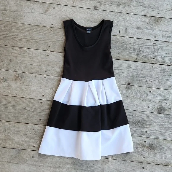 Dresses | Black And White Striped Aline Fit Flare Dress | Poshmark